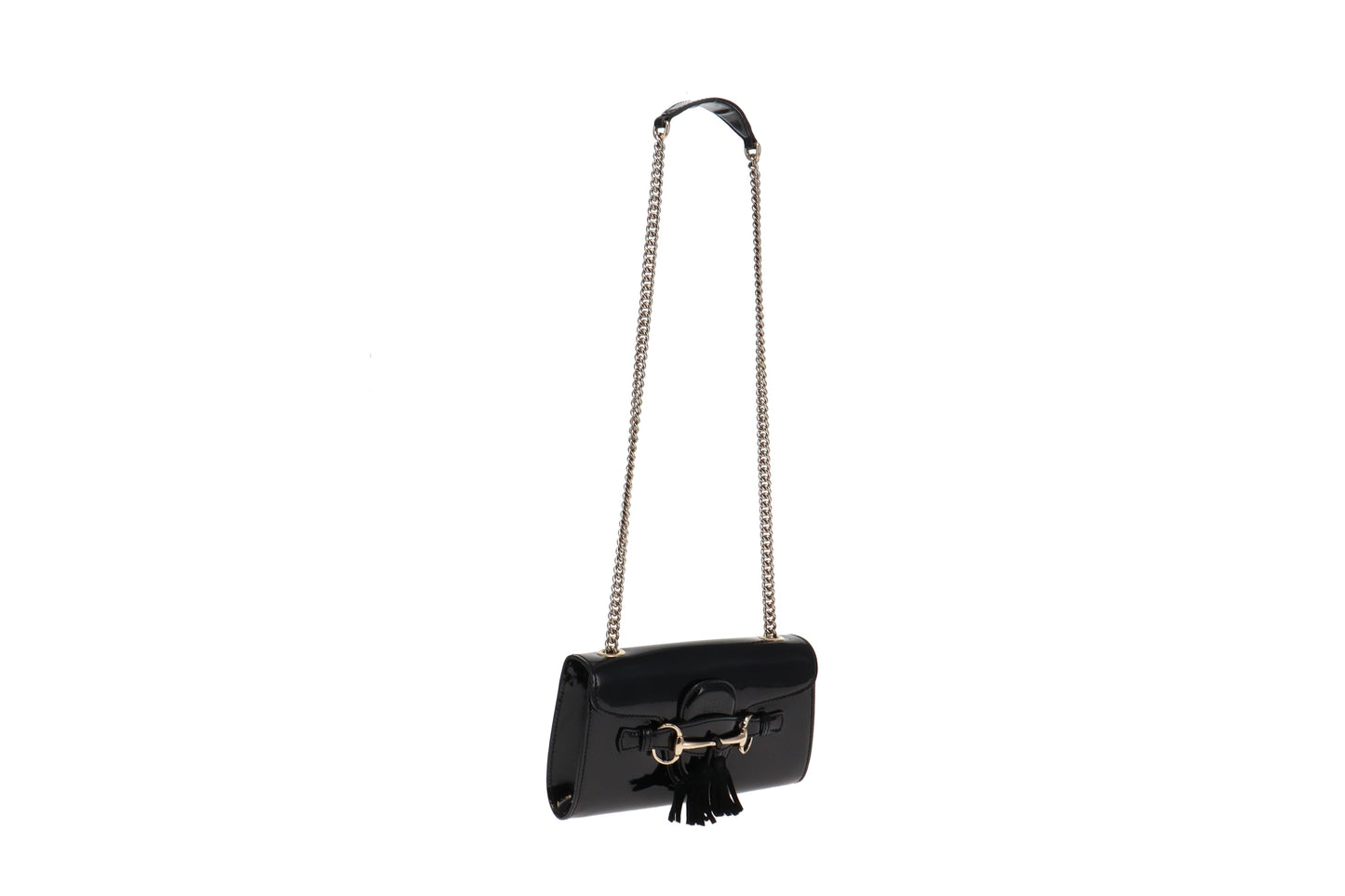 Gucci Emily Chain Flap Black Patent