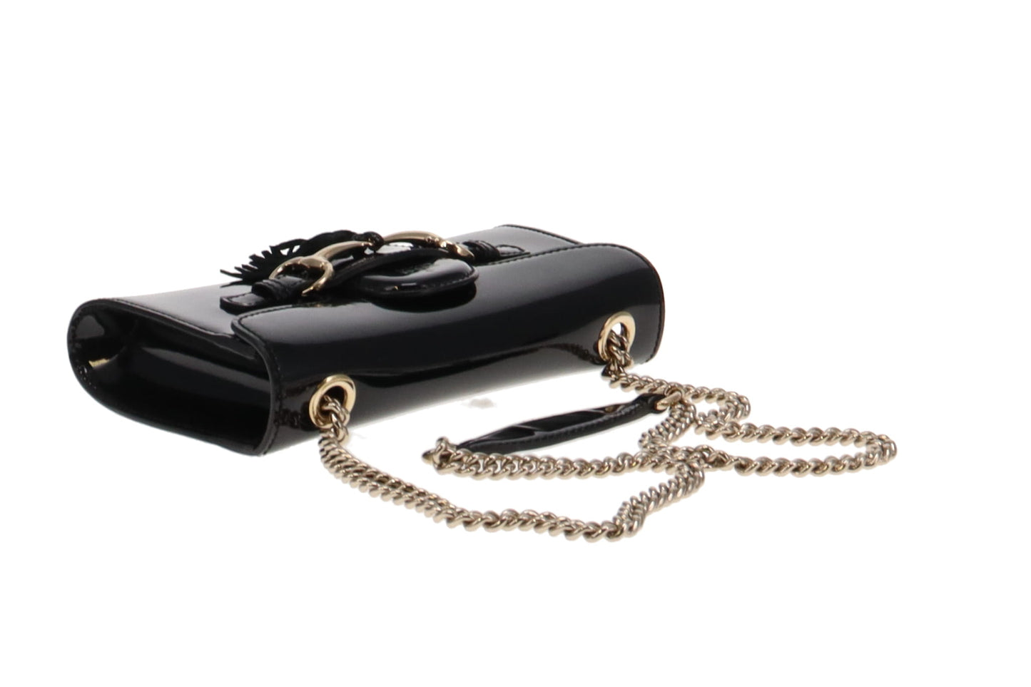Gucci Emily Chain Flap Black Patent