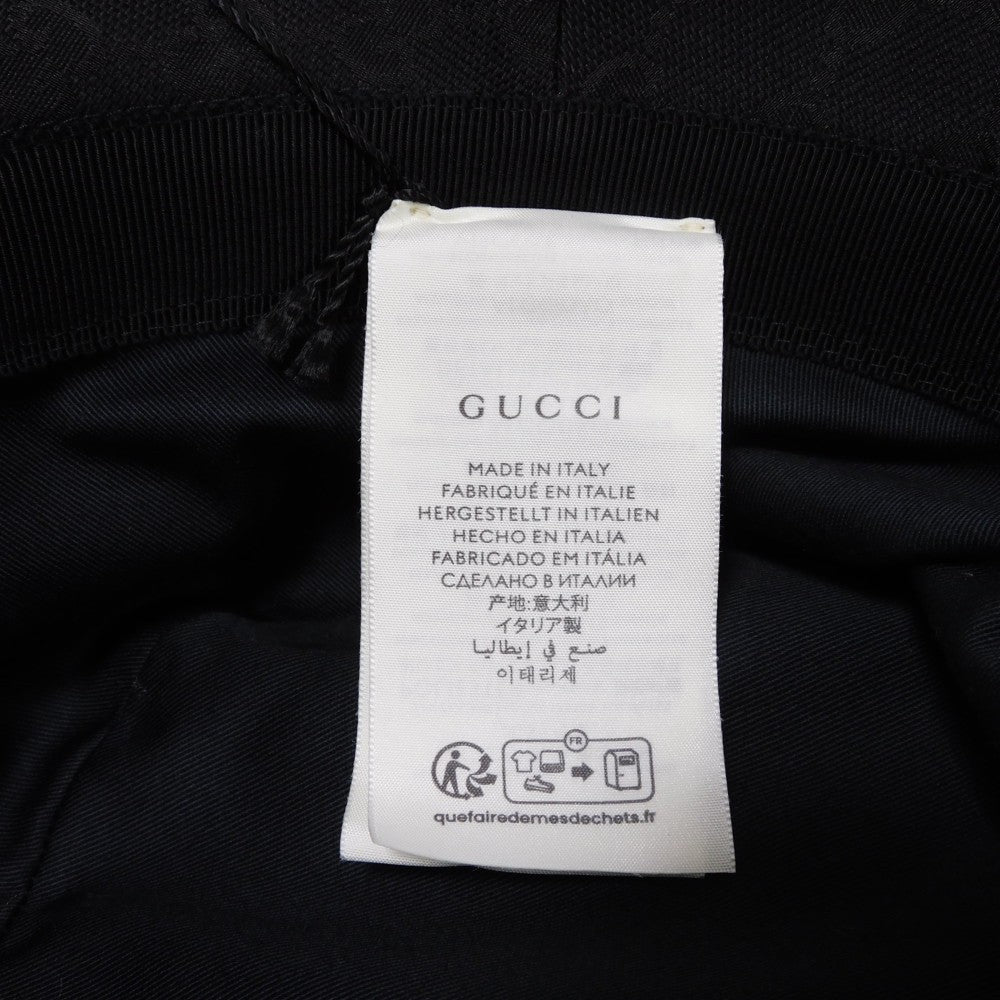 GUCCI hat 735219 4HG53 1060 GG canvas x textured leather (embossed) black GG Marmont Original GG Canvas Bucket Hat mens M Used