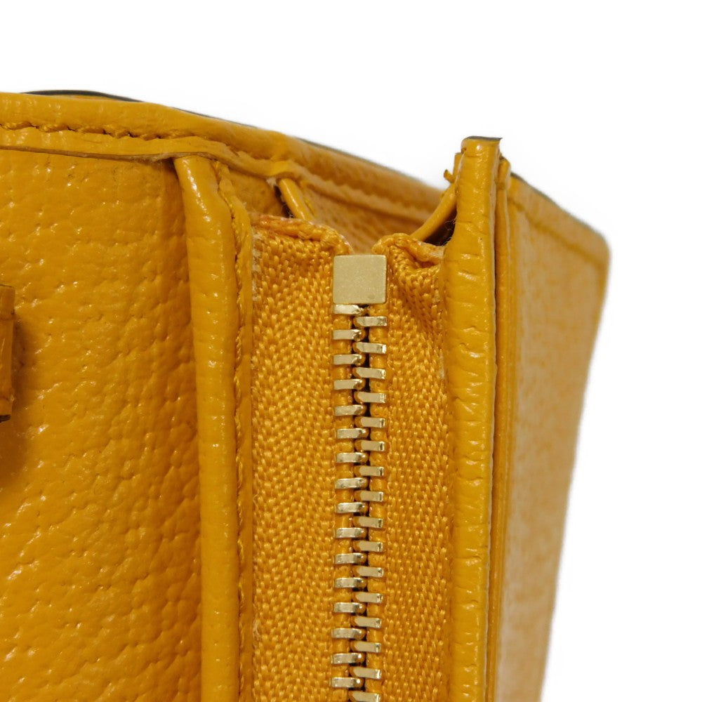 GUCCI Bifold Wallet 702248 DJ24G 7673 Textured leather yellow Adidas Horsebit Shoulder Compact Wallet Women(Unisex) Used