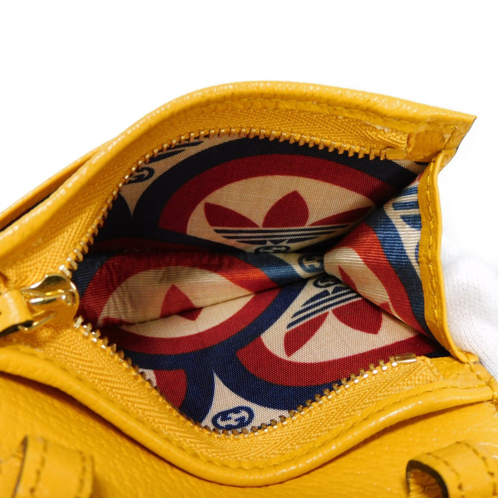 GUCCI Bifold Wallet 702248 DJ24G 7673 Textured leather yellow Adidas Horsebit Shoulder Compact Wallet Women(Unisex) Used