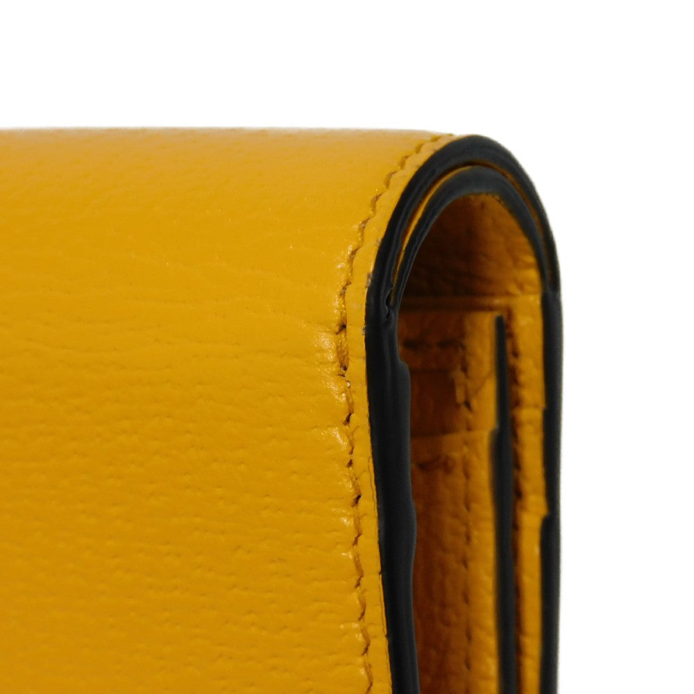 GUCCI Bifold Wallet 702248 DJ24G 7673 Textured leather yellow Adidas Horsebit Shoulder Compact Wallet Women(Unisex) Used