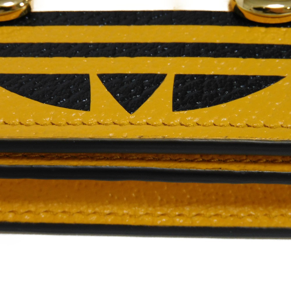 GUCCI Bifold Wallet 702248 DJ24G 7673 Textured leather yellow Adidas Horsebit Shoulder Compact Wallet Women(Unisex) Used