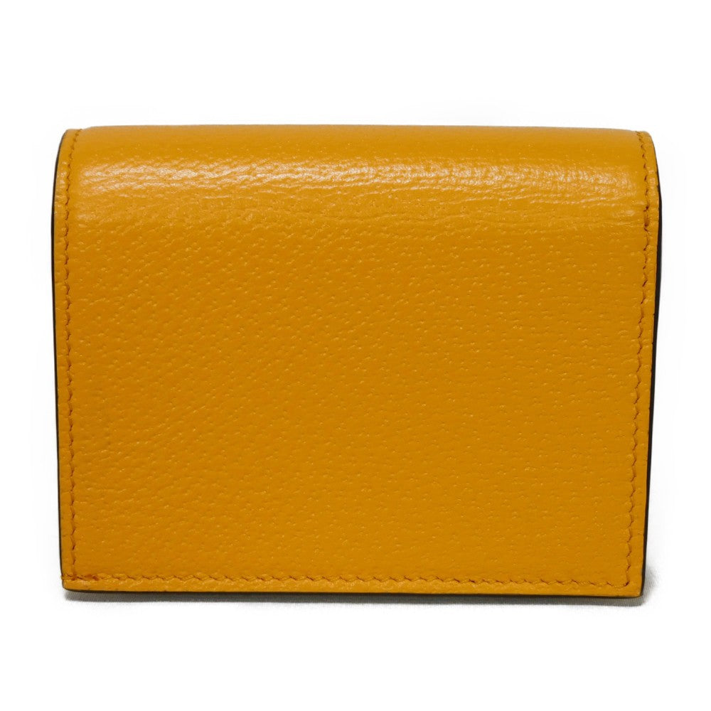 GUCCI Bifold Wallet 702248 DJ24G 7673 Textured leather yellow Adidas Horsebit Shoulder Compact Wallet Women(Unisex) Used