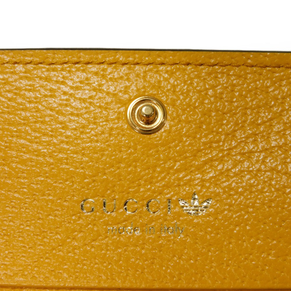 GUCCI Bifold Wallet 702248 DJ24G 7673 Textured leather yellow Adidas Horsebit Shoulder Compact Wallet Women(Unisex) Used