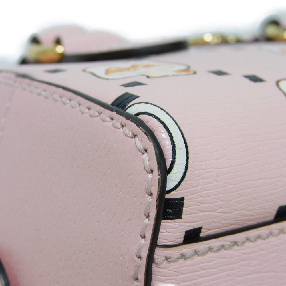 GUCCI Handbag 724606 AABUY 8442 Calf leather Light pink GG Offdia Animal Print Mini Bag Women Used