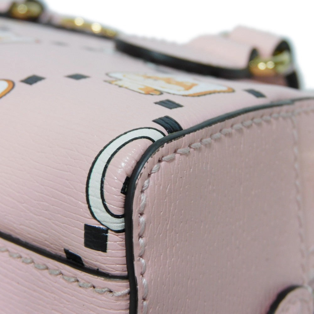 GUCCI Handbag 724606 AABUY 8442 Calf leather Light pink GG Offdia Animal Print Mini Bag Women Used