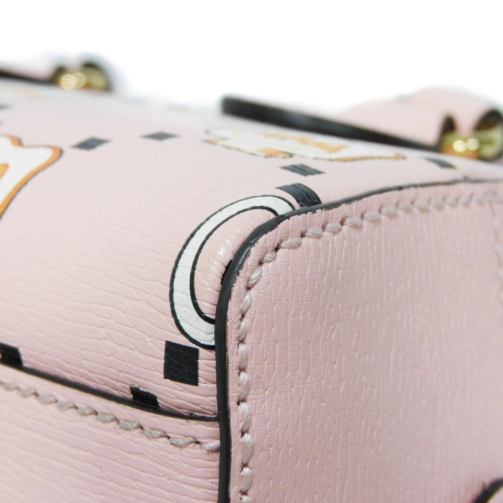 GUCCI Handbag 724606 AABUY 8442 Calf leather Light pink GG Offdia Animal Print Mini Bag Women Used