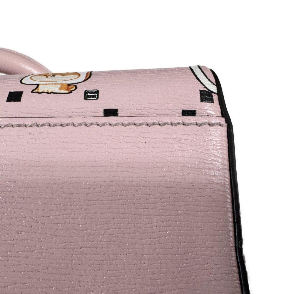 GUCCI Handbag 724606 AABUY 8442 Calf leather Light pink GG Offdia Animal Print Mini Bag Women Used