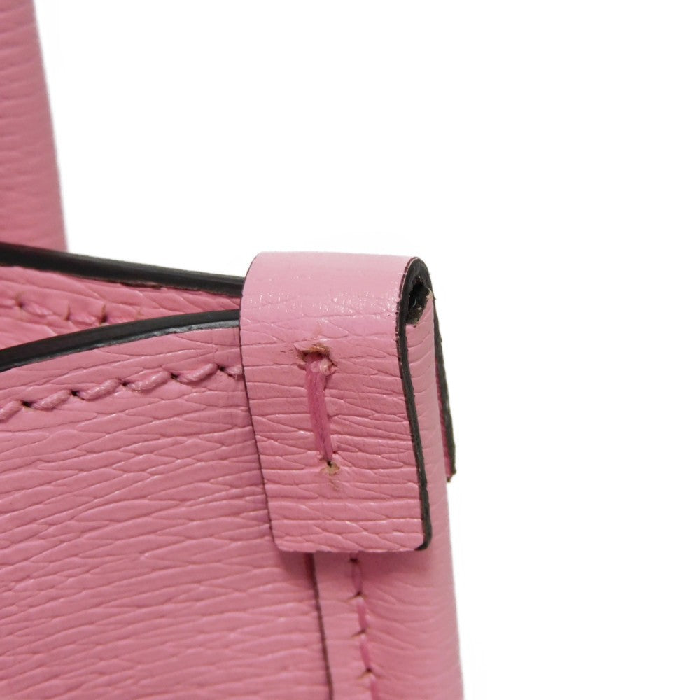 GUCCI Handbag 671623 Textured leather Light pink logo Bananya Mini Tote Women Used