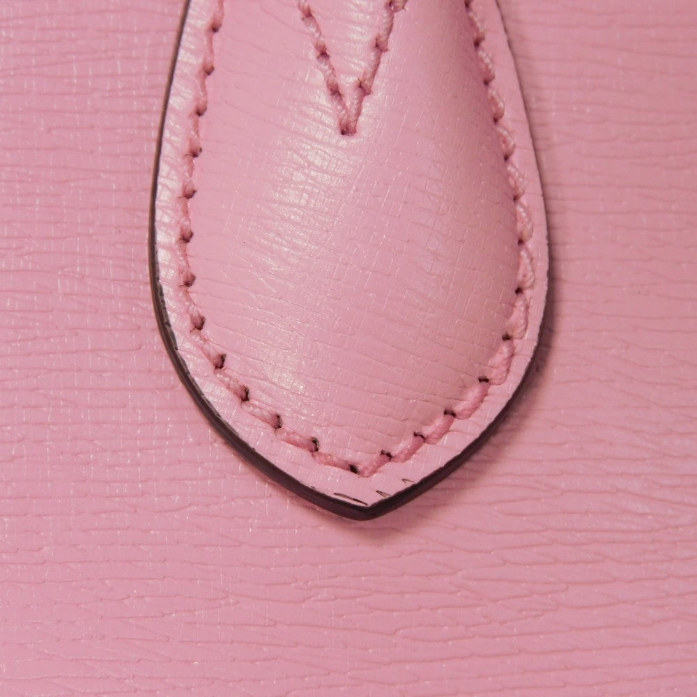 GUCCI Handbag 671623 Textured leather Light pink logo Bananya Mini Tote Women Used