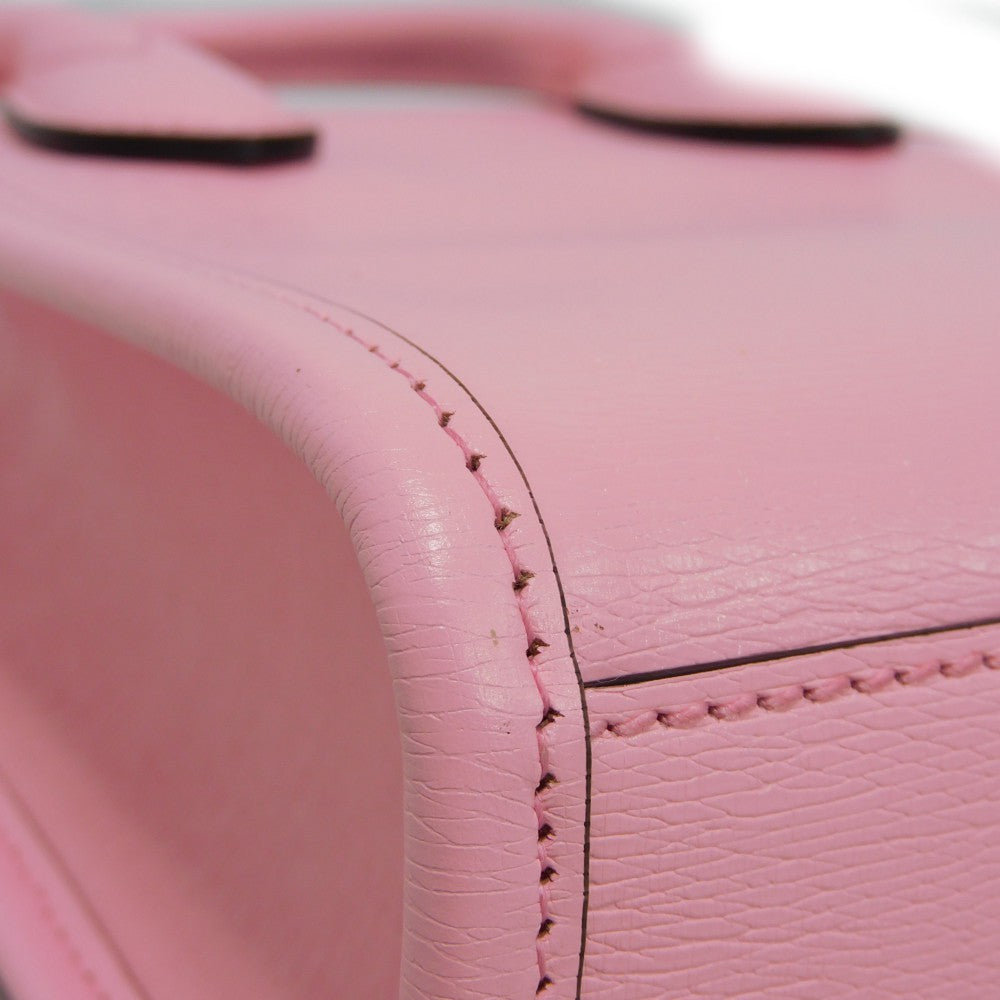 GUCCI Handbag 671623 Textured leather Light pink logo Bananya Mini Tote Women Used