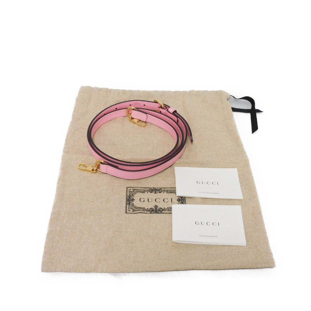 GUCCI Handbag 671623 Textured leather Light pink logo Bananya Mini Tote Women Used