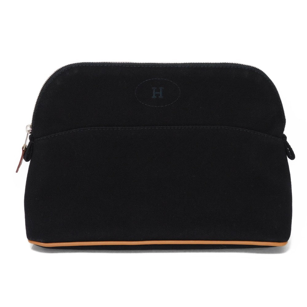 HERMES Handbag cotton black H logo BOLID POUCH 25 MM Women Used