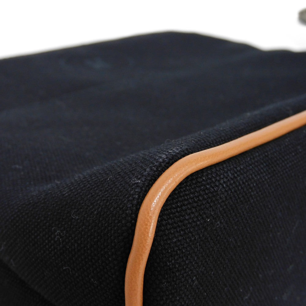 HERMES Handbag cotton black H logo BOLID POUCH 25 MM Women Used
