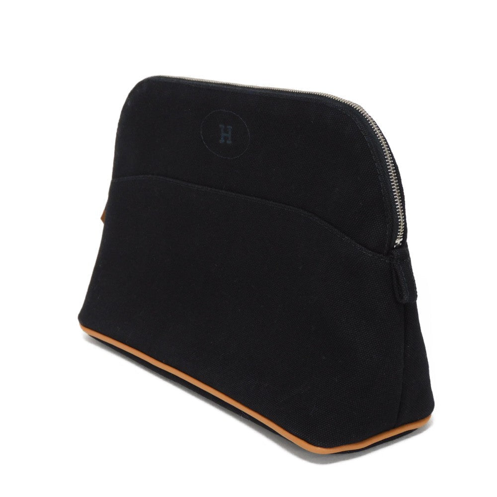 HERMES Handbag cotton black H logo BOLID POUCH 25 MM Women Used