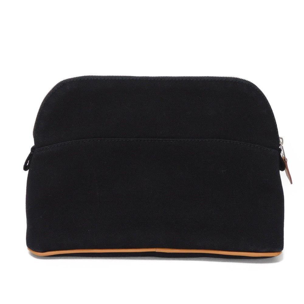 HERMES Handbag cotton black H logo BOLID POUCH 25 MM Women Used