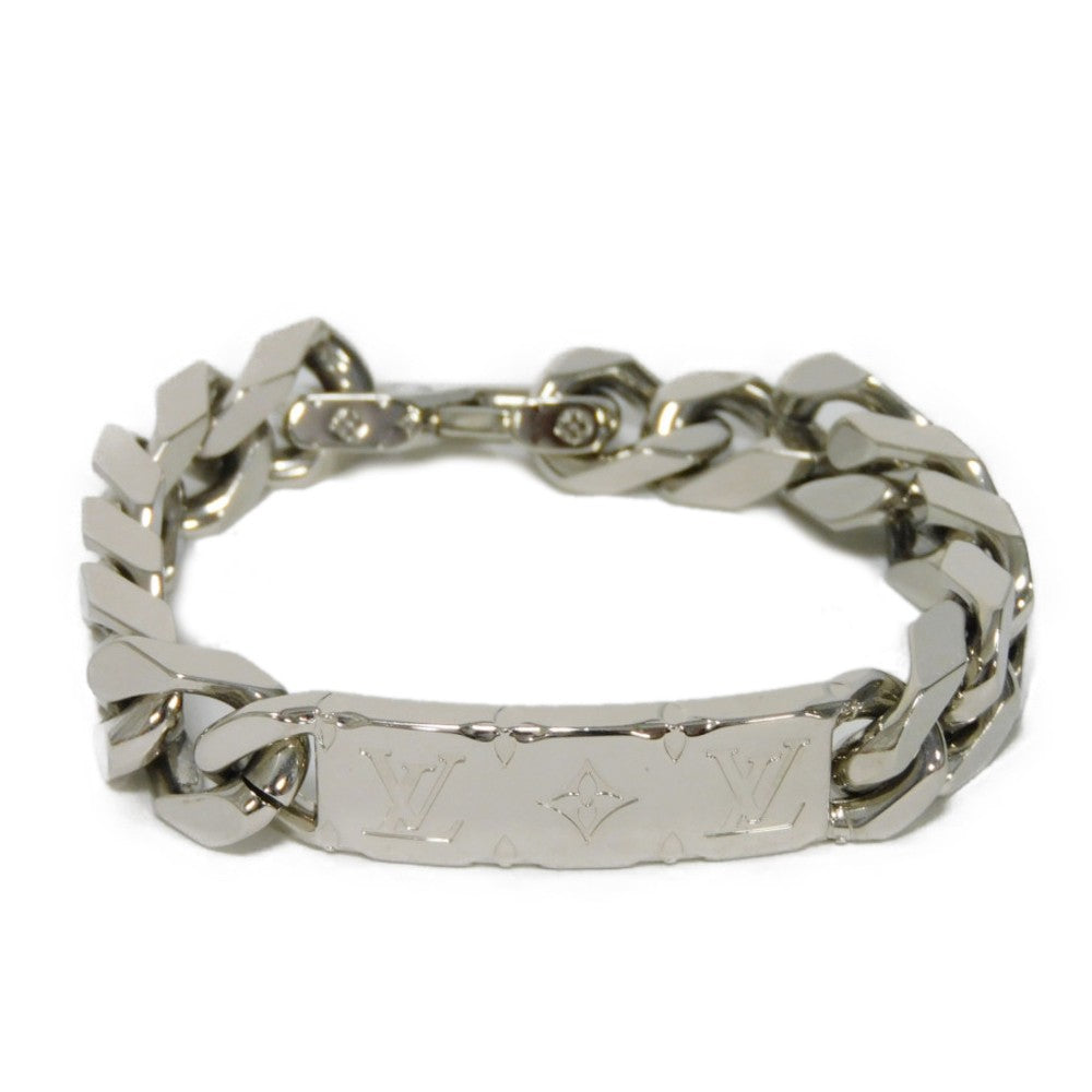 LOUIS VUITTON bracelet M00855 metal Silver Bracelet Chain Monogram mens Used