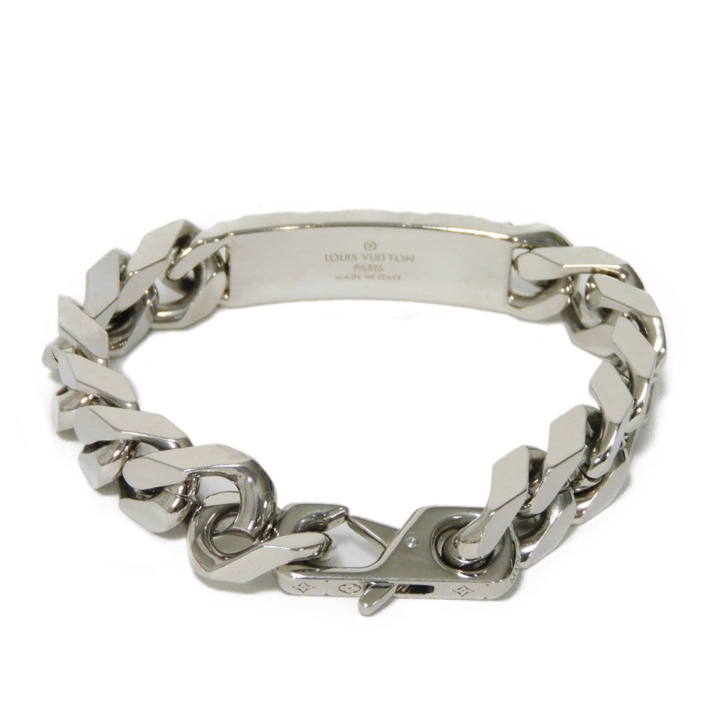 LOUIS VUITTON bracelet M00855 metal Silver Bracelet Chain Monogram mens Used