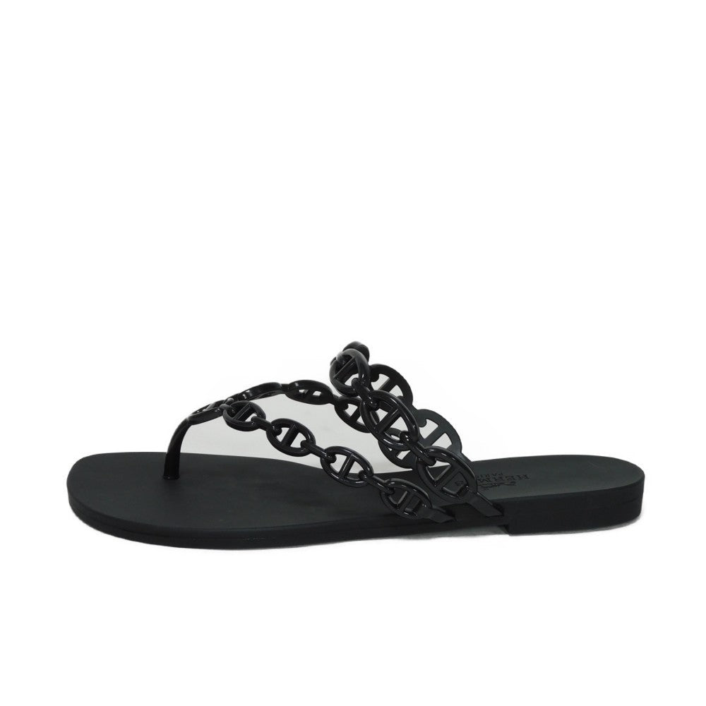 HERMES Sandals thermopolyurethane black Chene Dunkle island 36