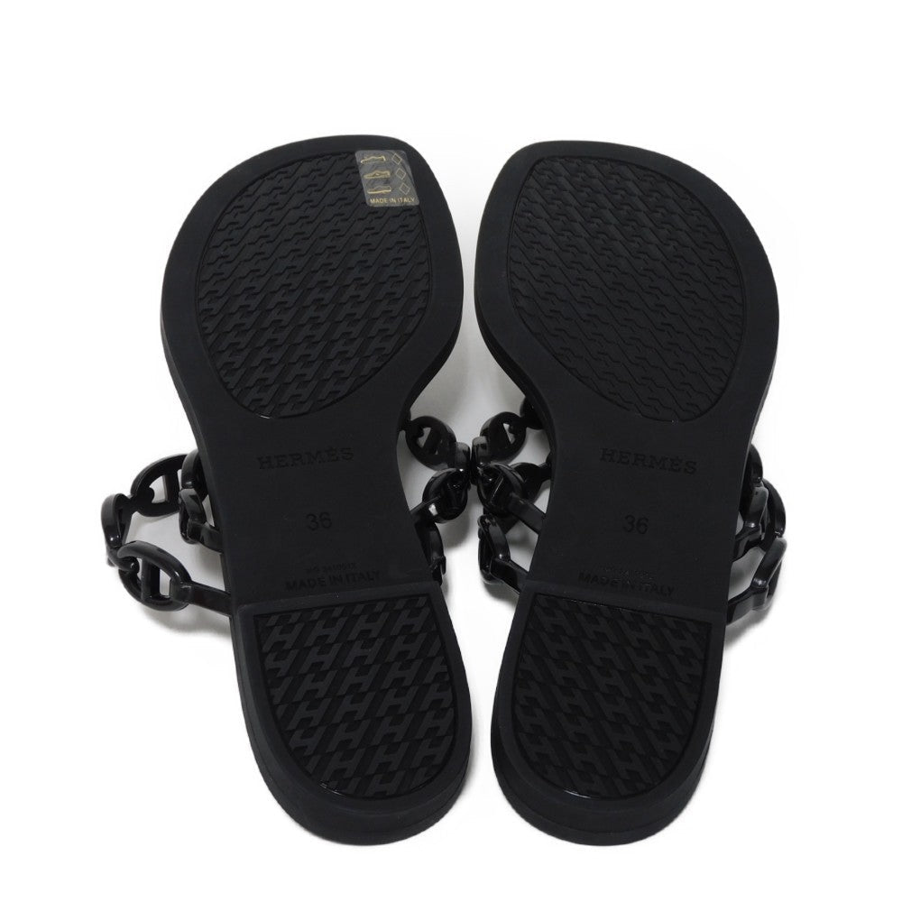 HERMES Sandals thermopolyurethane black Chene Dunkle island 36