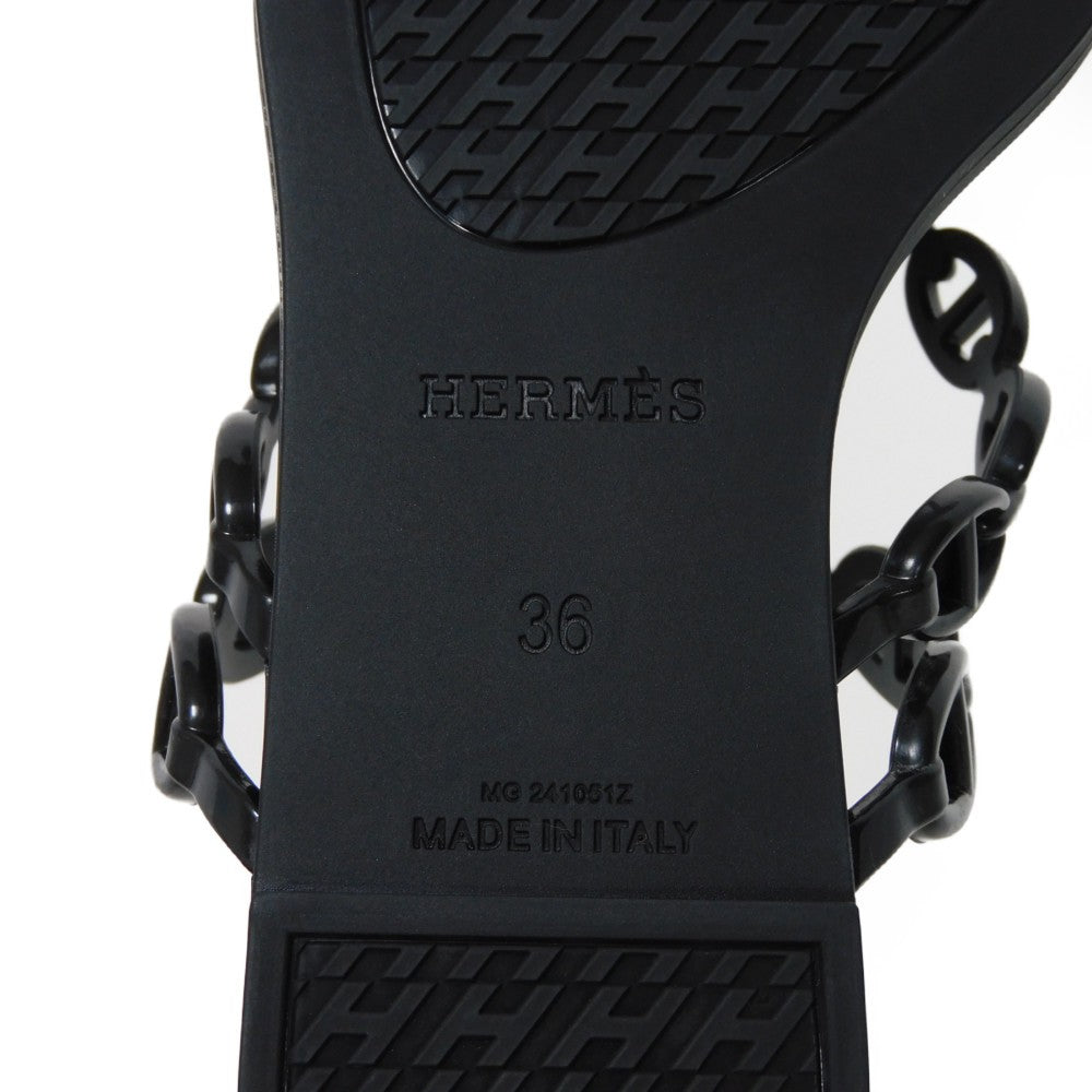 HERMES Sandals thermopolyurethane black Chene Dunkle island 36