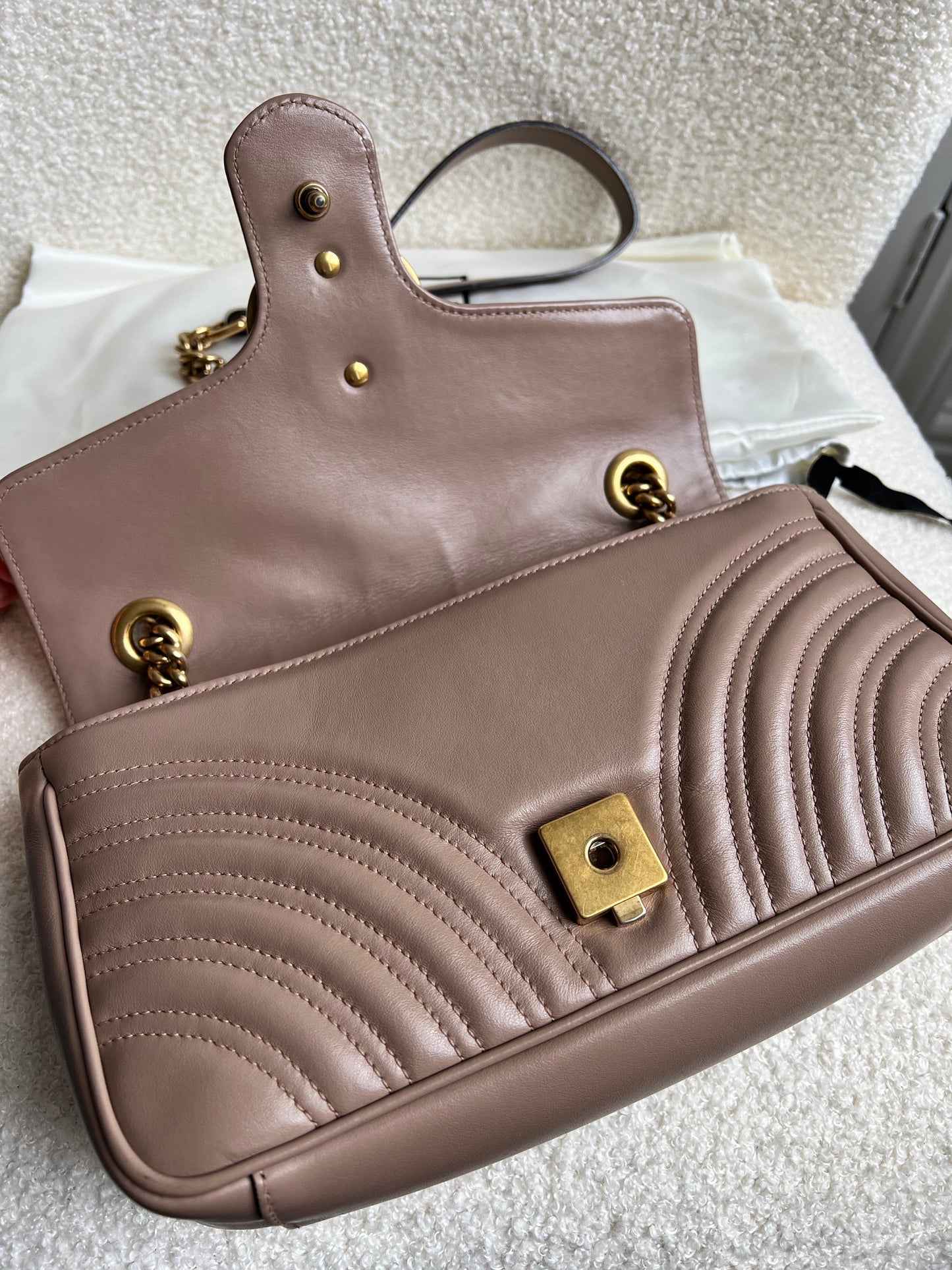 Gucci GG Dusty Pink Marmont Small Shoulder Bag (RRP £2070)