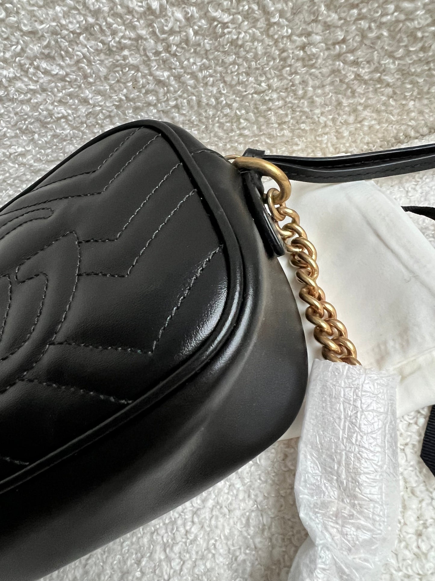 Gucci GG Black Marmont Mini Shoulder Bag (RRP £1,360)