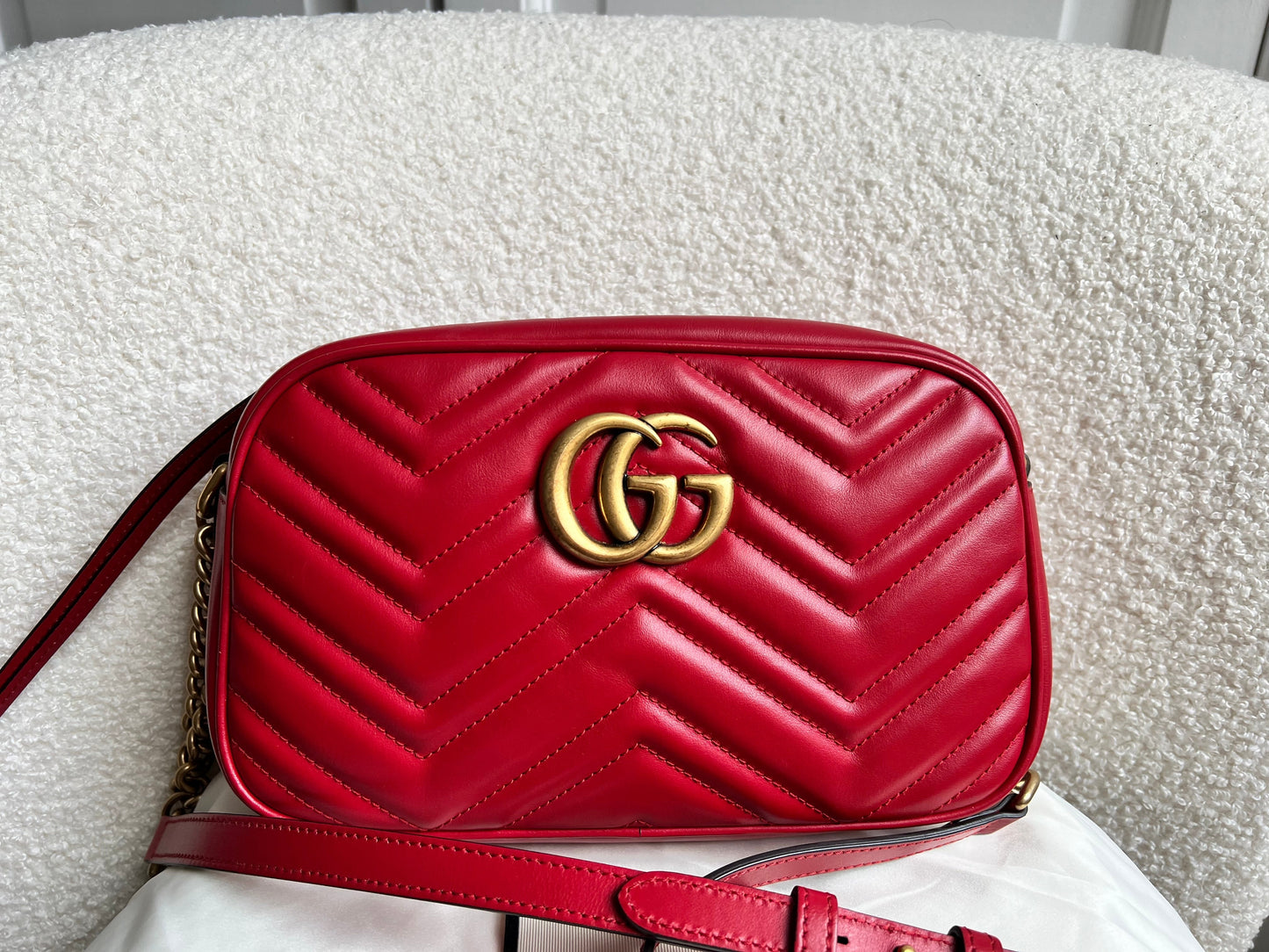 Gucci GG Red Marmont Small Shoulder Bag (RRP £1,440)