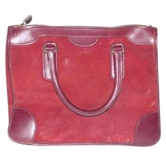Gucci Vintage Burgundy Leather Suede Satchel