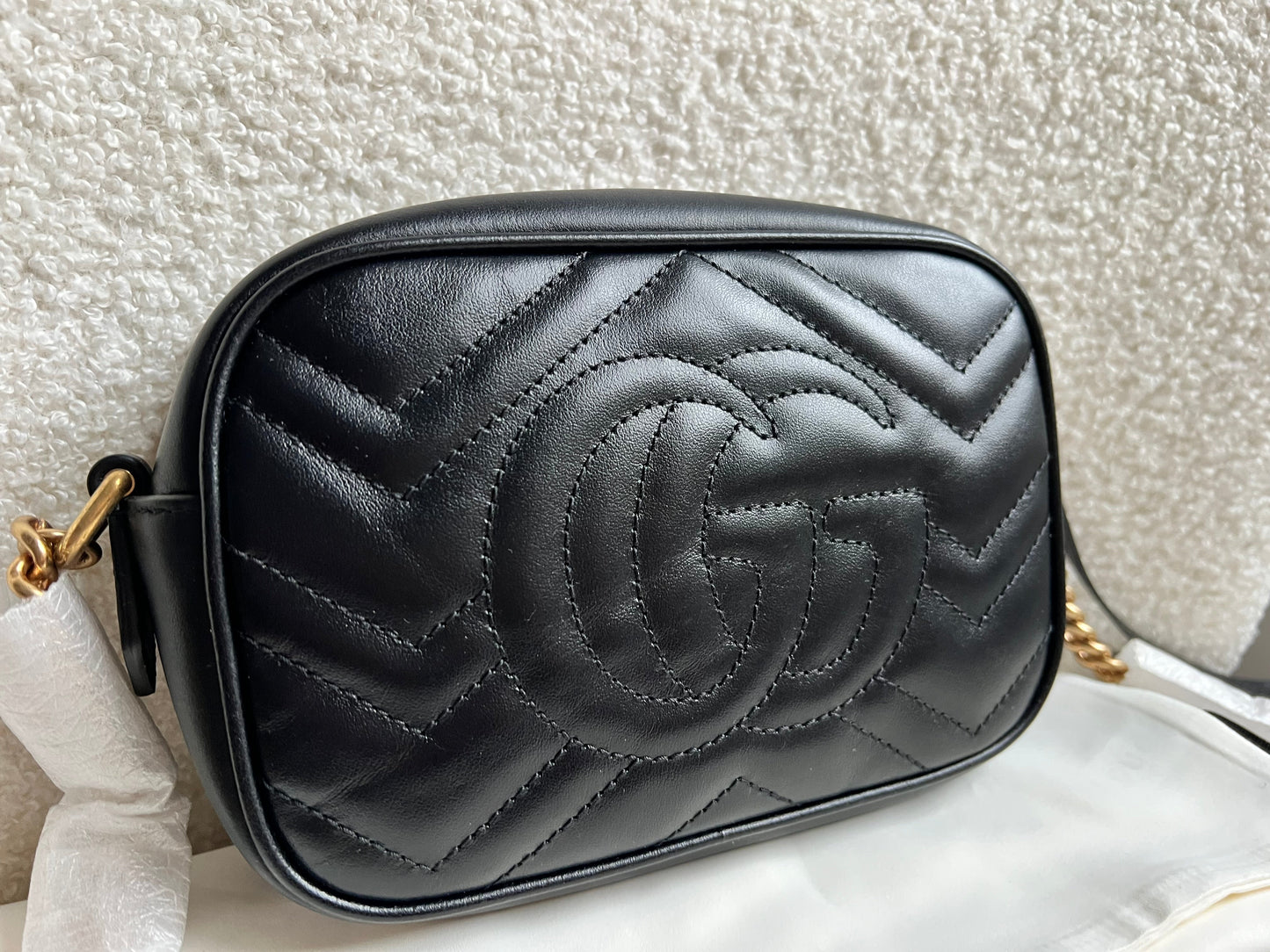 Gucci GG Black Marmont Mini Shoulder Bag (RRP £1,360)
