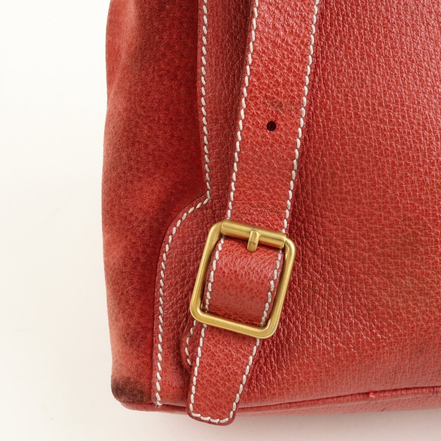 GUCCI Bamboo Leather Backpack Mini Ruck Sack Bag Red 003.1705