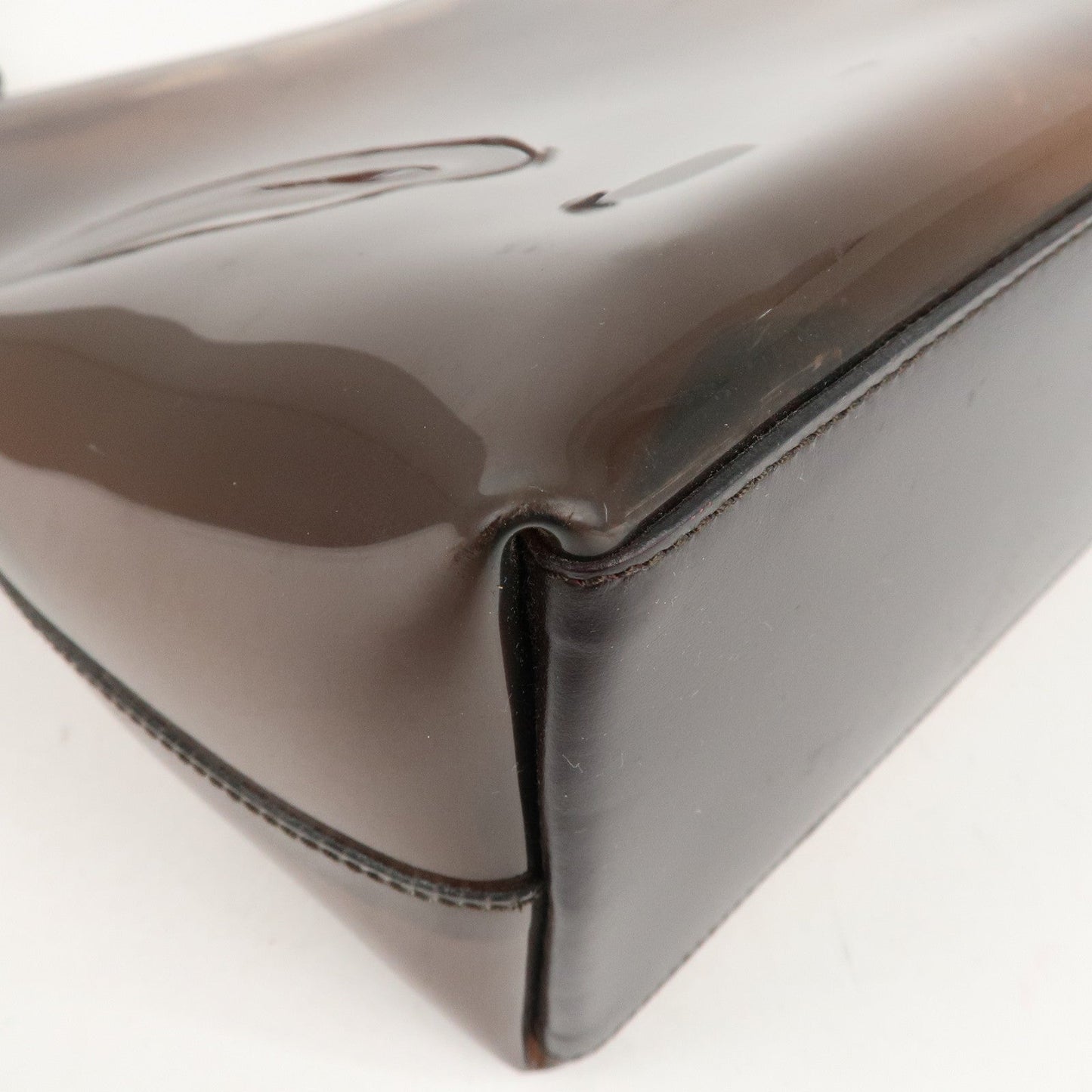 GUCCI Bamboo Vinyl Leather Shoulder Bag Clear Brown 001.2113.1880