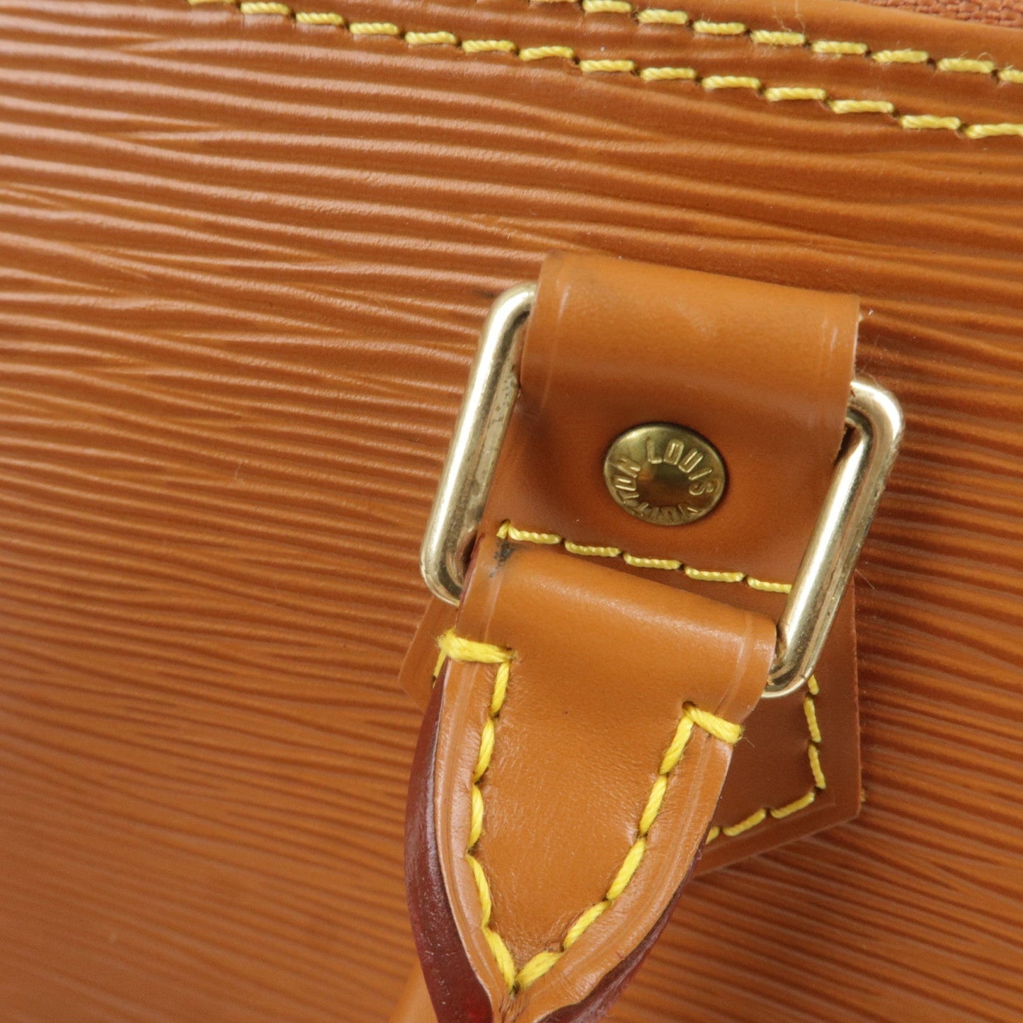 Louis Vuitton Epi Alma Hand Bag Zipang Gold M54148