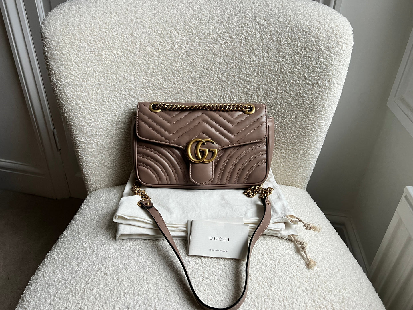 Gucci GG Dusty Pink Marmont Small Shoulder Bag (RRP £2070)