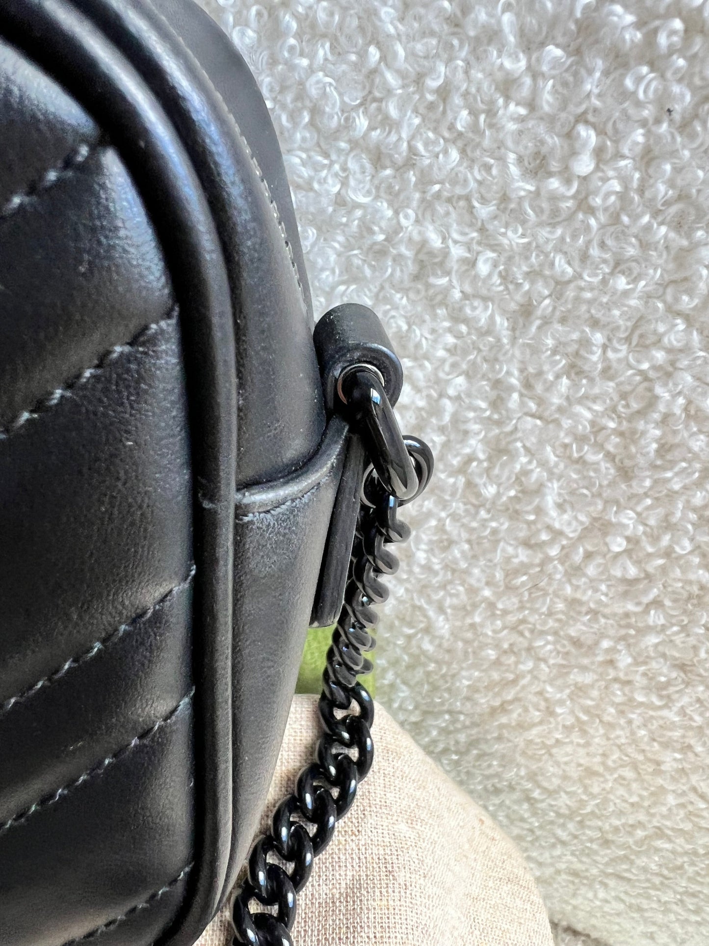 Gucci GG Black on Black Marmont Mini Shoulder Bag (RRP £1,160)