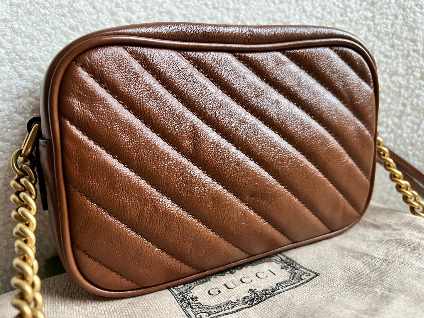Gucci GG Brown Marmont Mini Shoulder Bag (RRP £1,360)