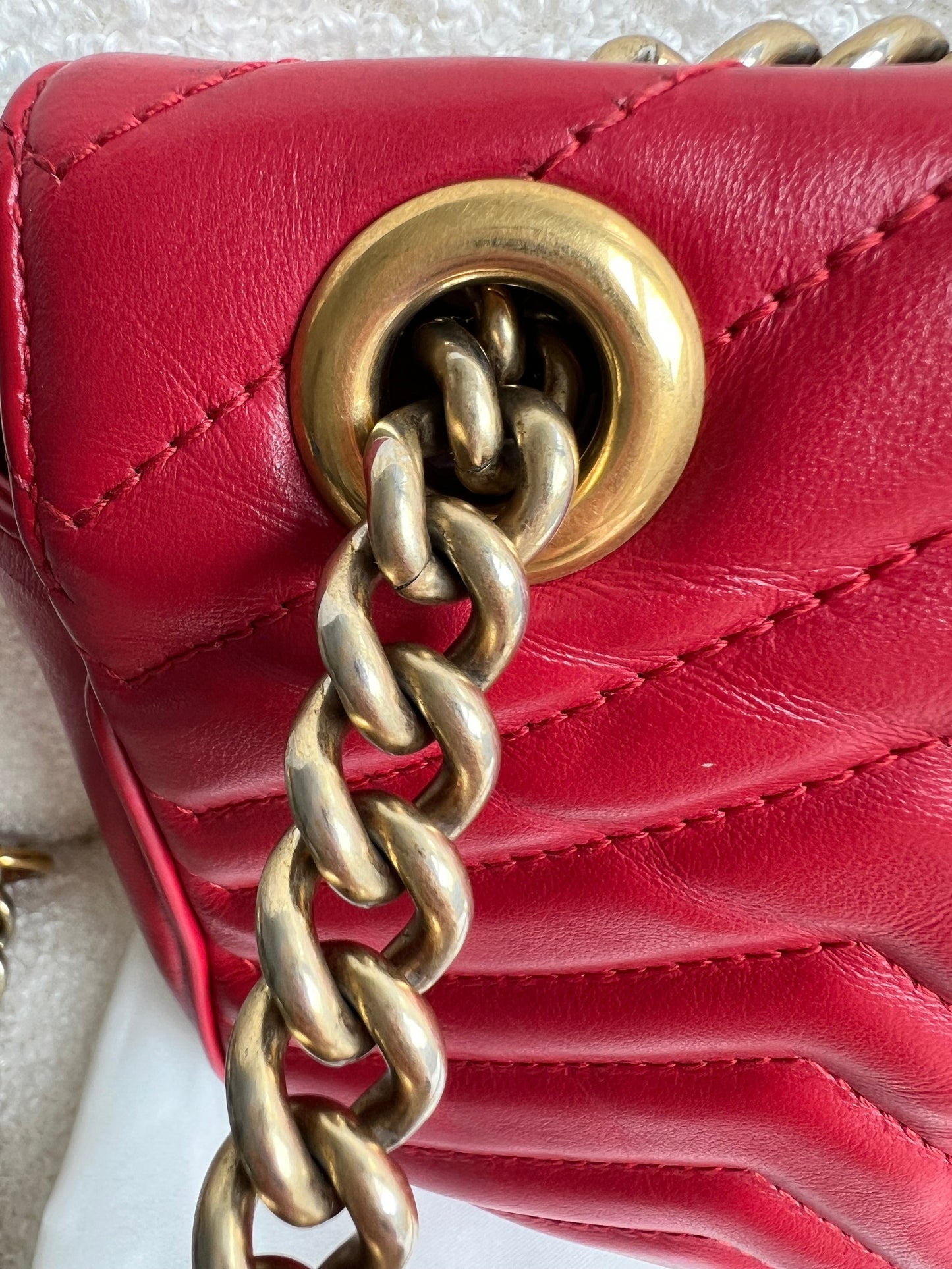 Gucci GG Hibiscus Red Marmont Small Shoulder Bag (RRP £2,070)
