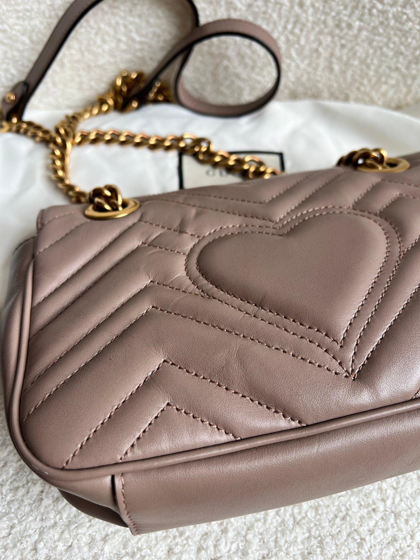 Gucci GG Dusty Pink Marmont Mini Shoulder Bag (RRP £1,890)