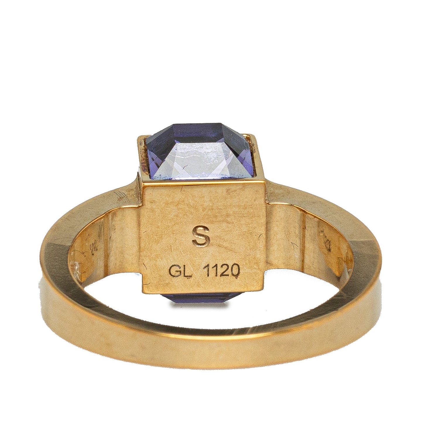 Gold Louis Vuitton Crystal Gamble Cocktail Ring