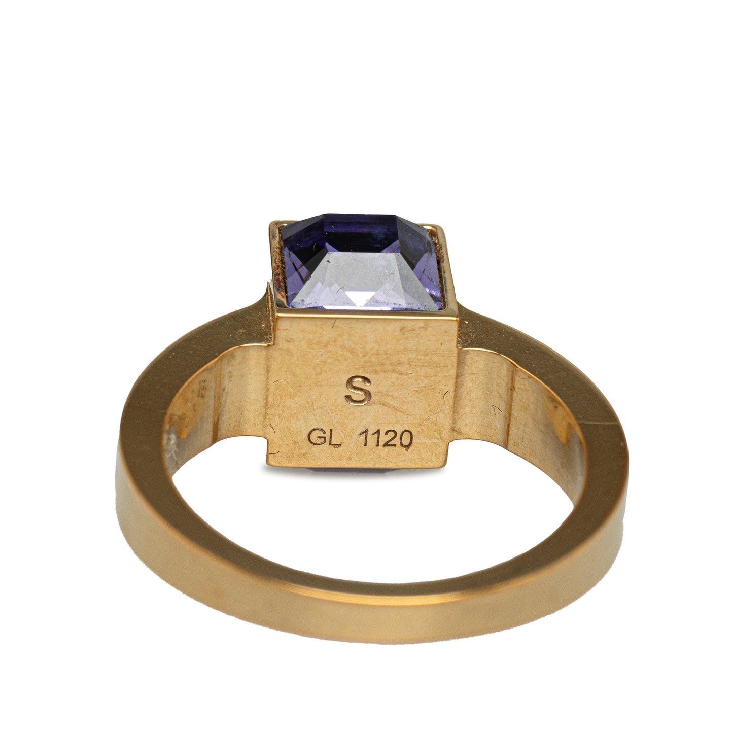 Gold Louis Vuitton Crystal Gamble Cocktail Ring