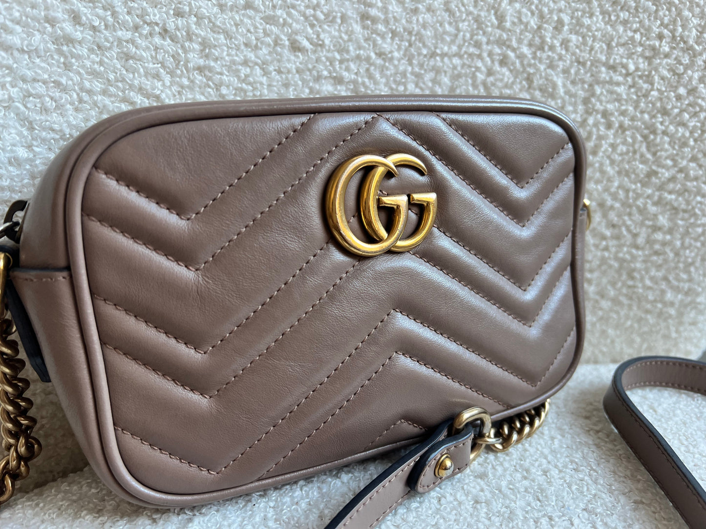 Gucci GG Dusty Pink Marmont Mini Shoulder Bag (RRP £1,360)