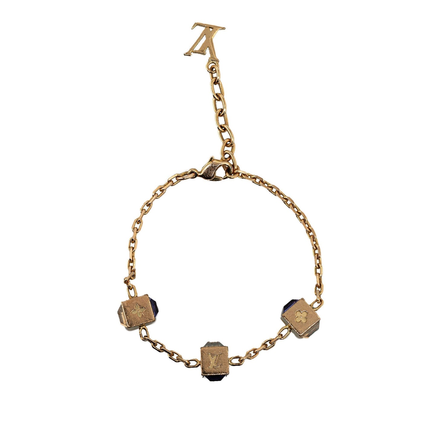 Gold Louis Vuitton Gamble Crystal Bracelet