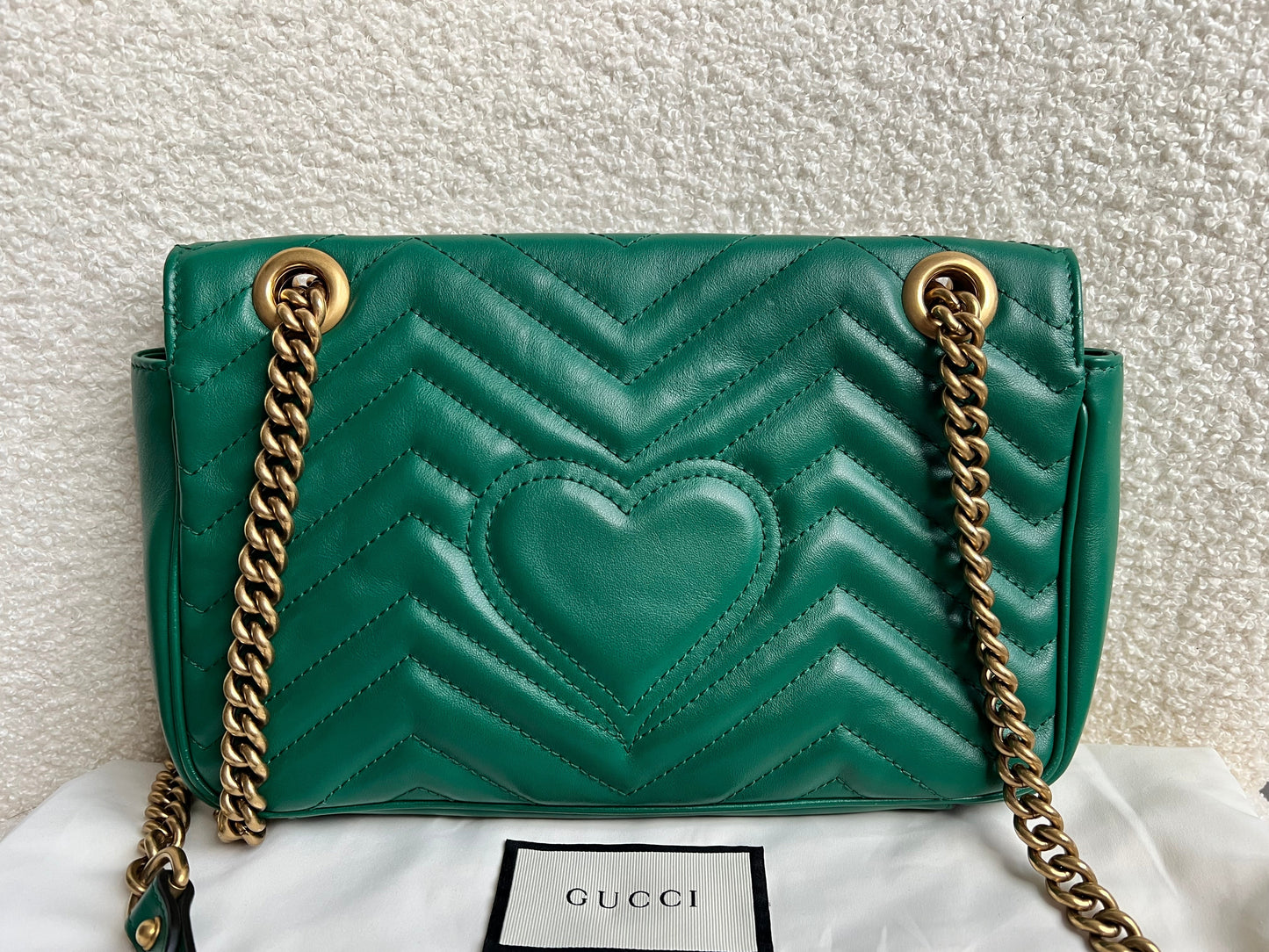 Gucci GG Green Marmont Small Shoulder Bag (RRP £2070)
