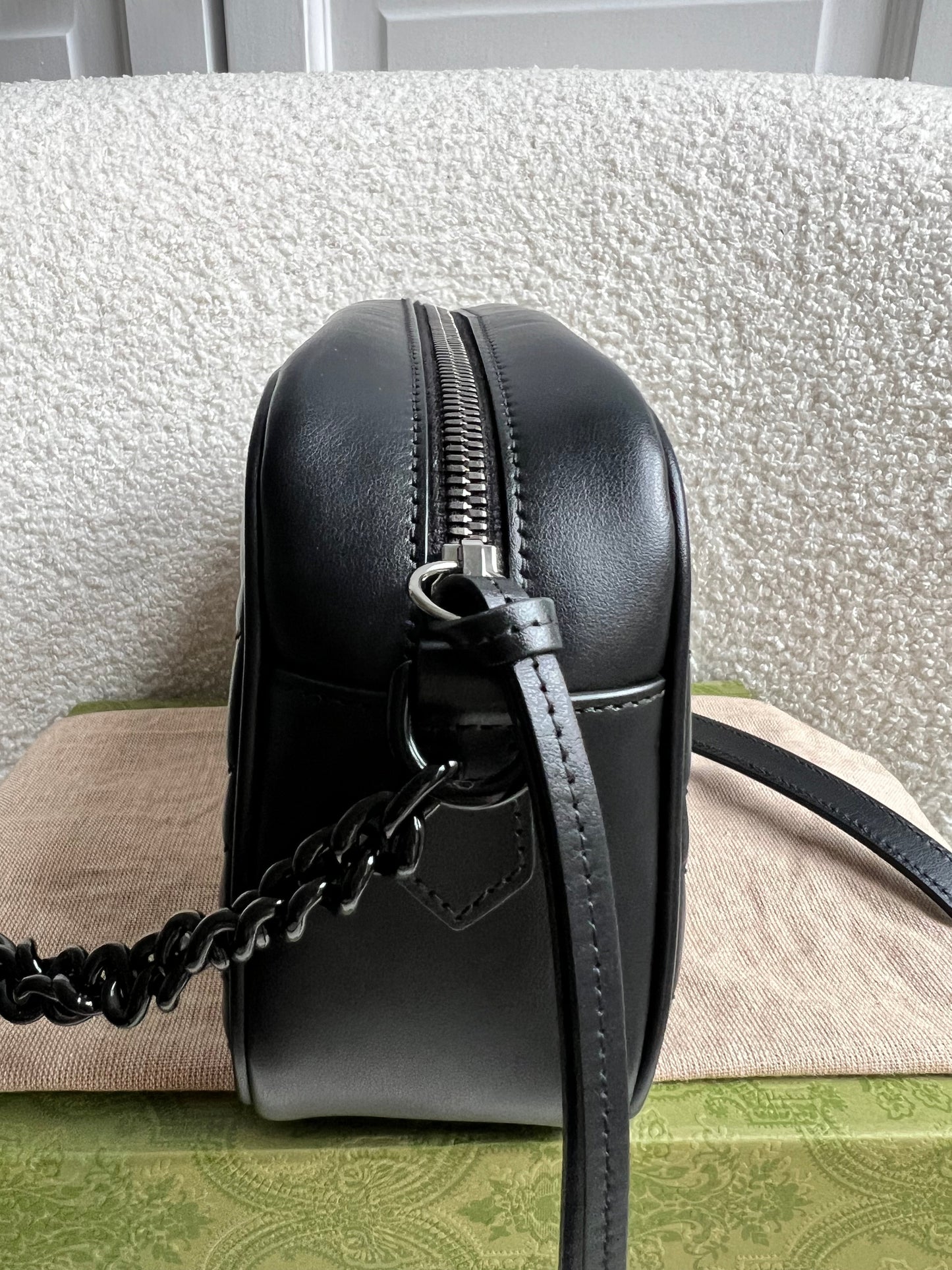 Gucci GG Black on Black Marmont Small Shoulder Bag (RRP £1340)