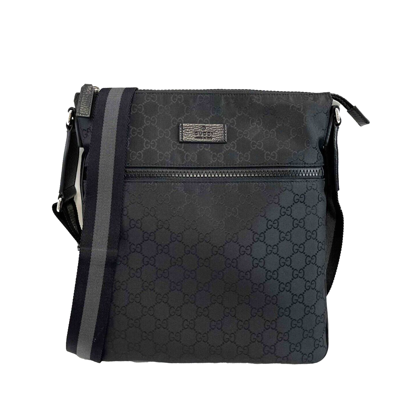 GUCCI New w/o Tags  Front Zip Flat Messenger Crossbody Bag