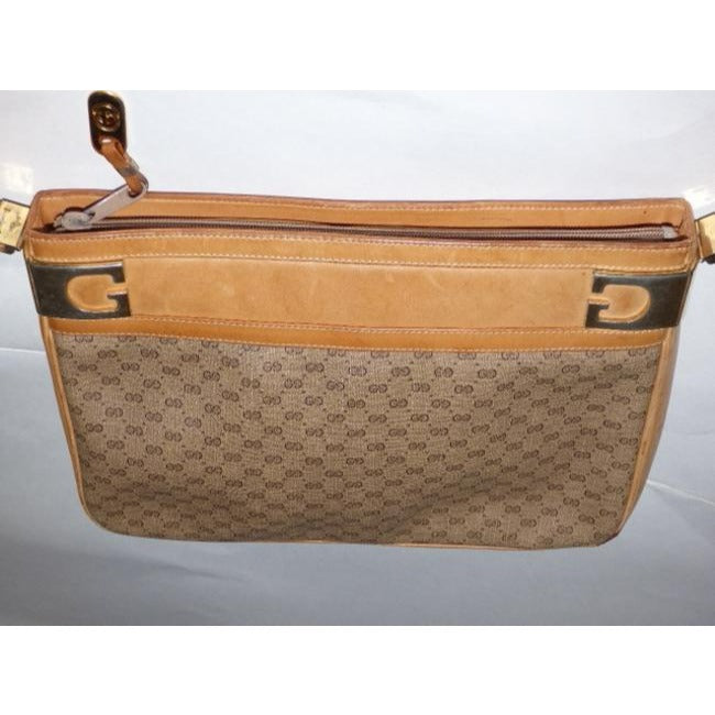 Gucci Micro Guccissima Print Shades Of Brown Coated Canvas And Leather Shoulder Bag