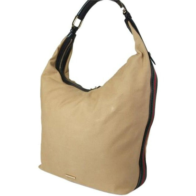 Gucci Vintage Brown And Gg Leather Hobo Bag