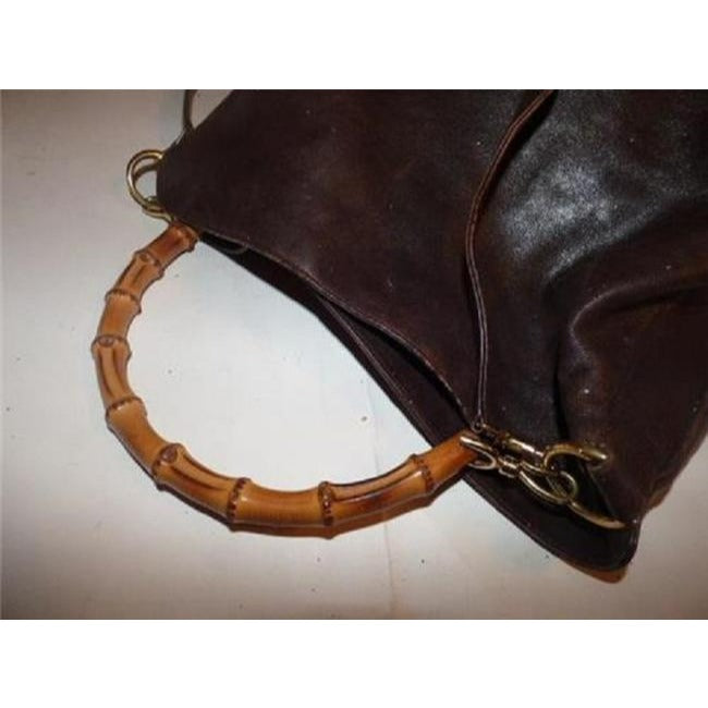 Gucci Vintage Two Way Brown Leather Hobo Bag