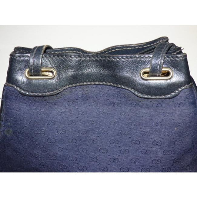 Gucci Webby Drawstring Pursesdesigner Purses Navy Leather And Gg Leather Satchel